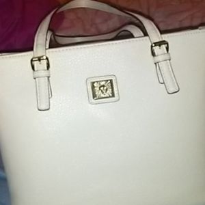 A white handbag